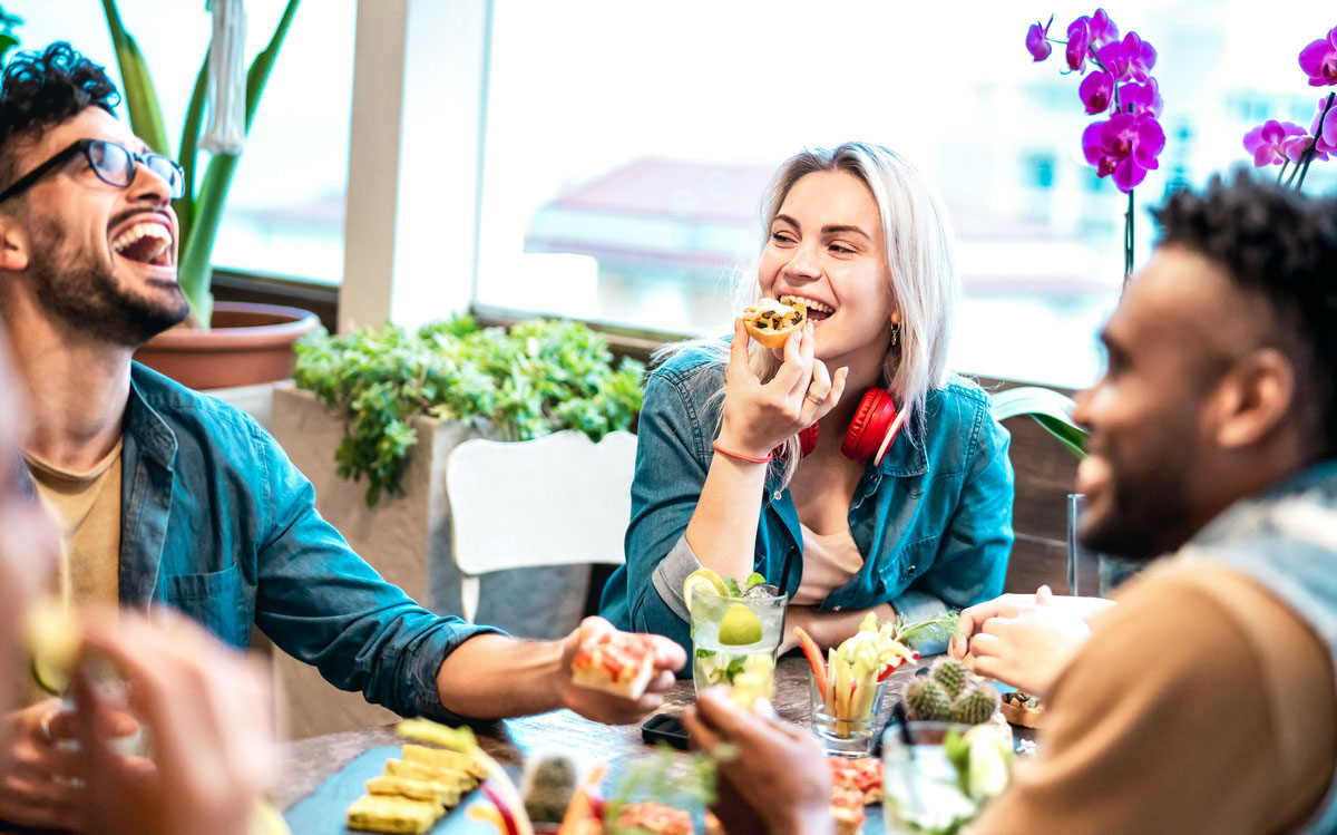 People Having Lunch In Nearby Restaurants Around Exchange at Foley
